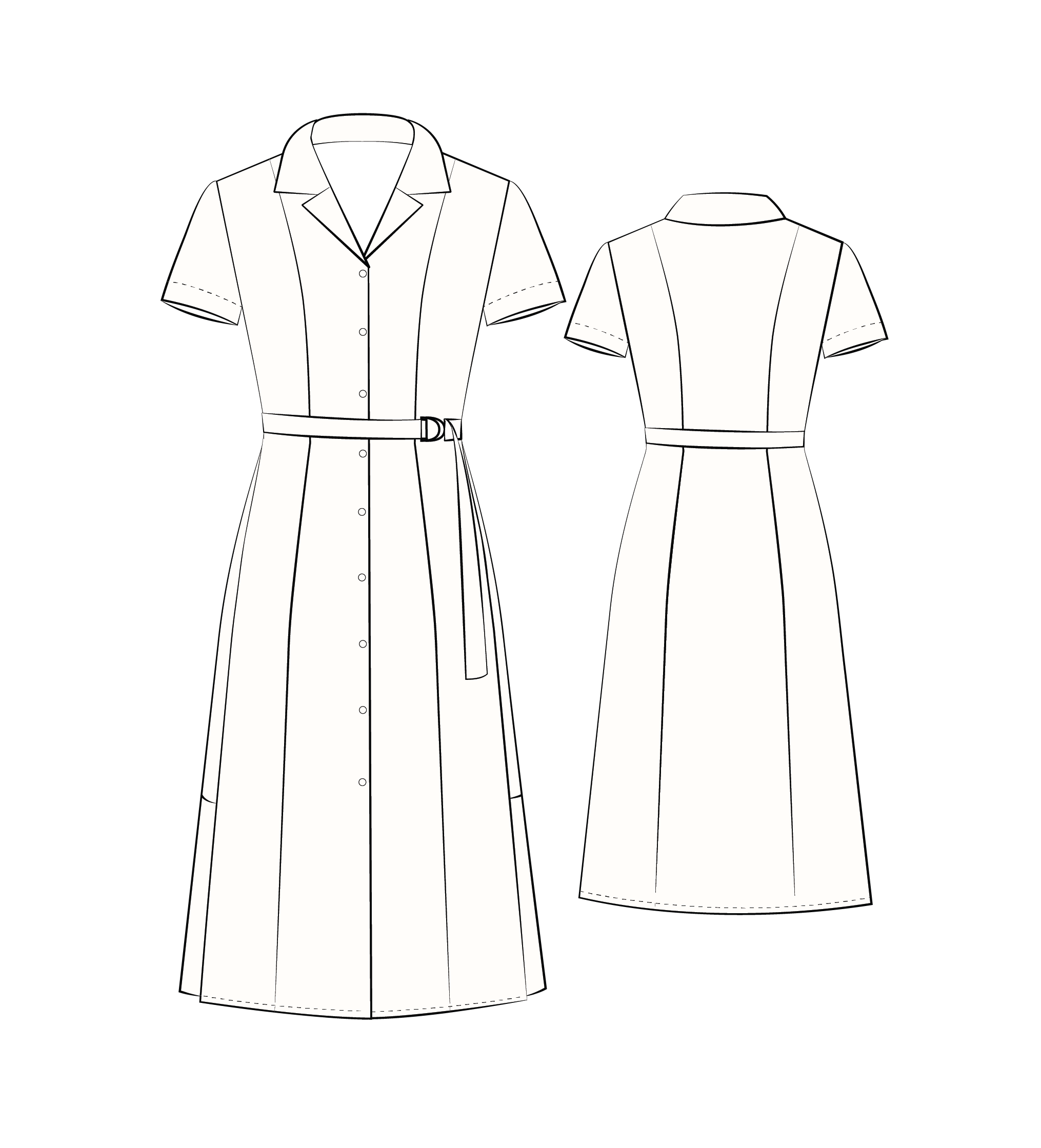 Lapel collar dress, Røllike